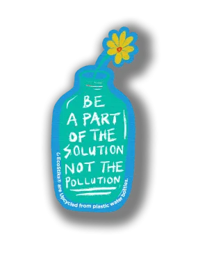 3" x 2" Part of The Solution Water Bottle EcoStiks Patches - Bulk