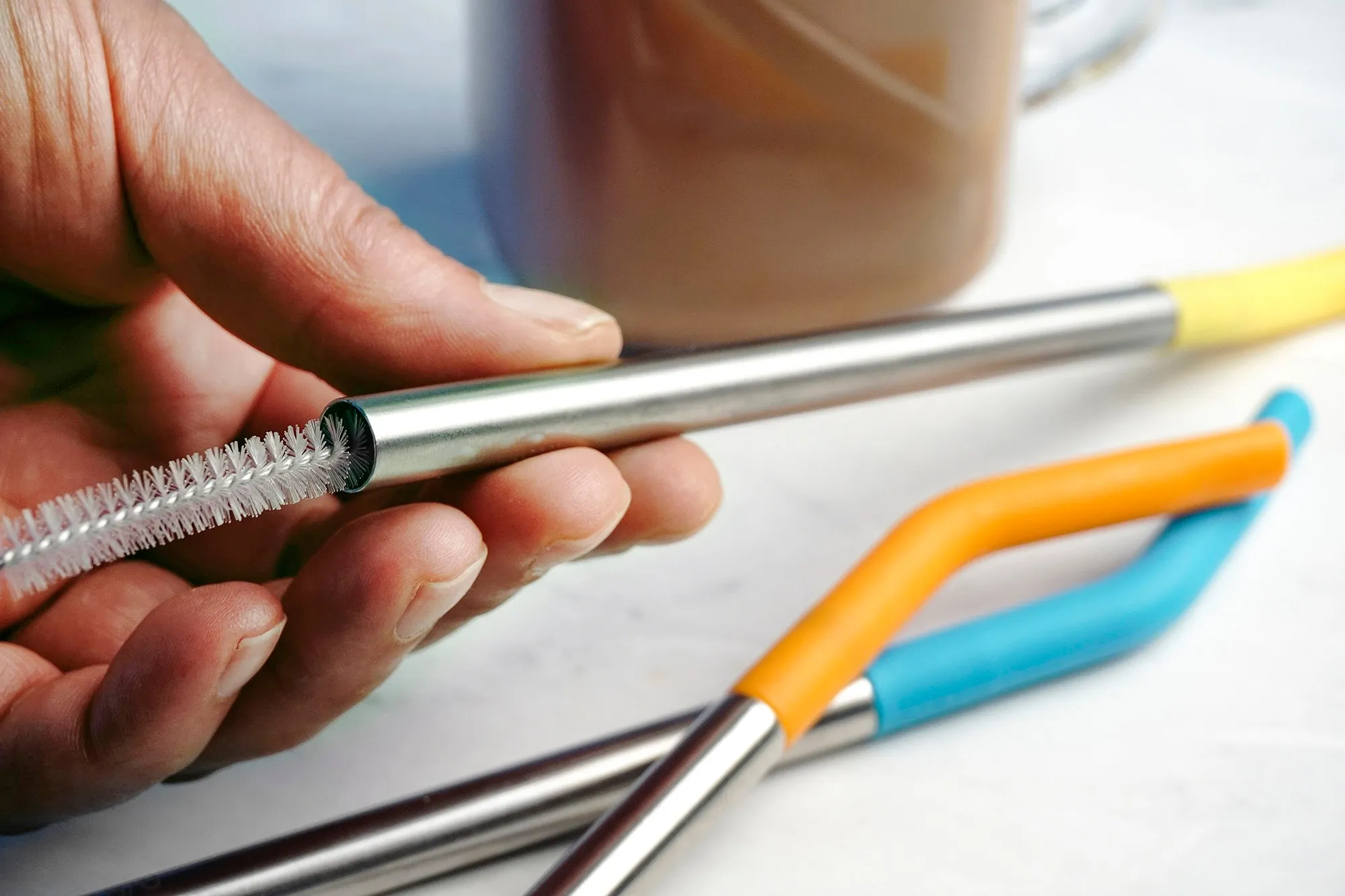 9In Silicone Tip Straw   Brush Set (4 1)