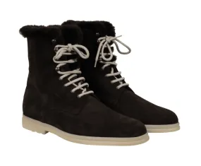 Beaver Fur Snow Dream Walk Boots Brown Suede High
