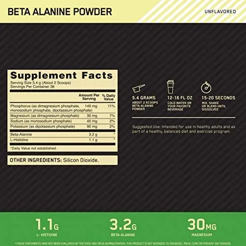 Beta Alanine Powder, Unflavored, 37 servings, 203g