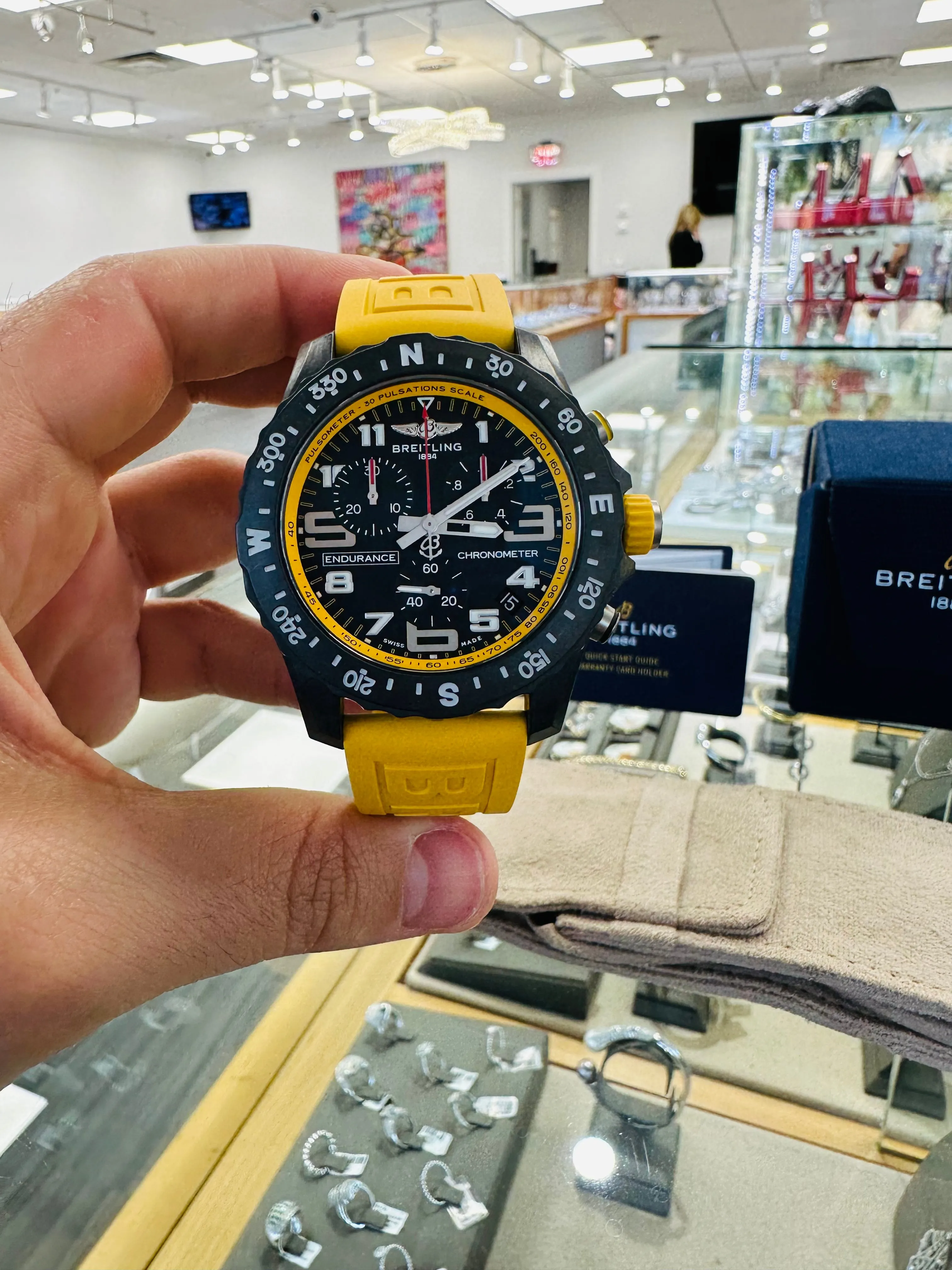 Breitling Endurance Pro X82310A41B1S1 Quartz Chronograph Yellow Unworn Box and Papers