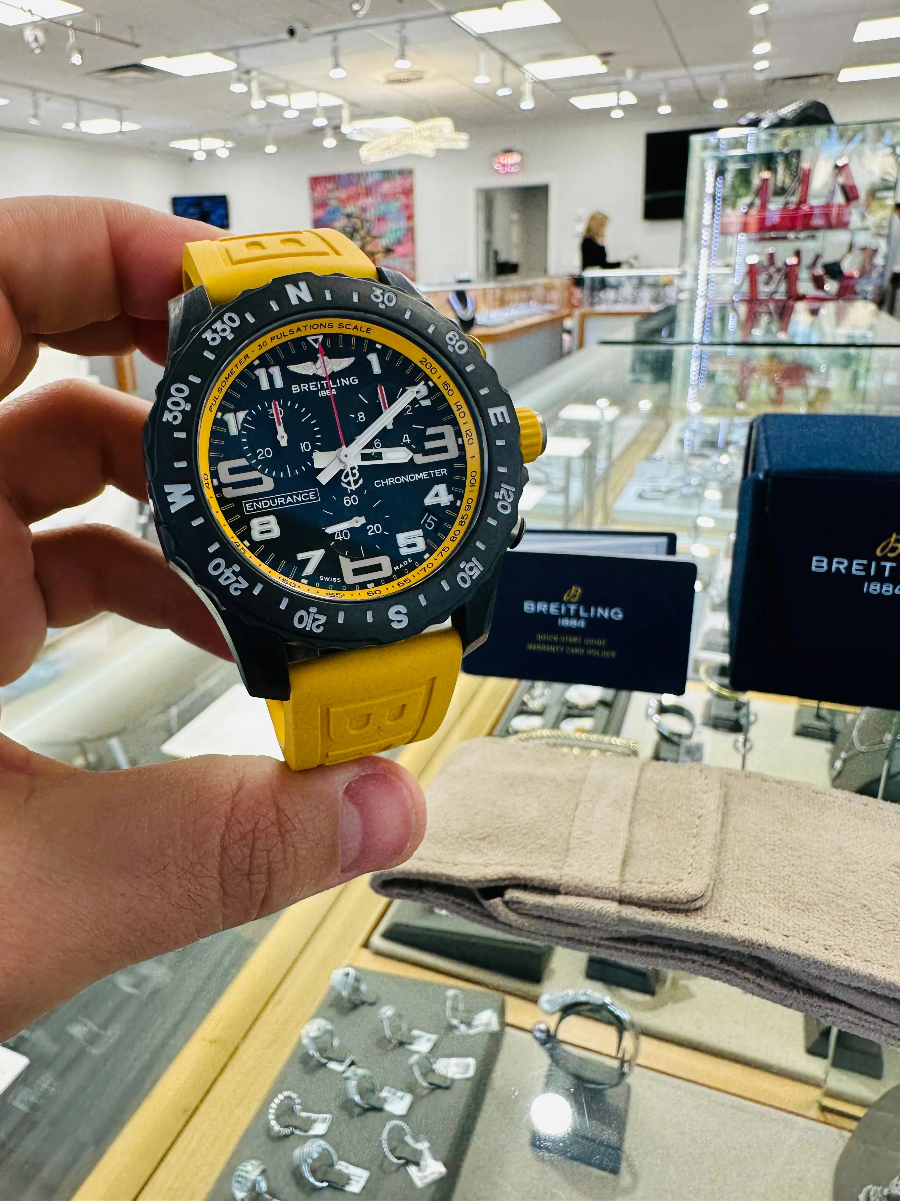 Breitling Endurance Pro X82310A41B1S1 Quartz Chronograph Yellow Unworn Box and Papers