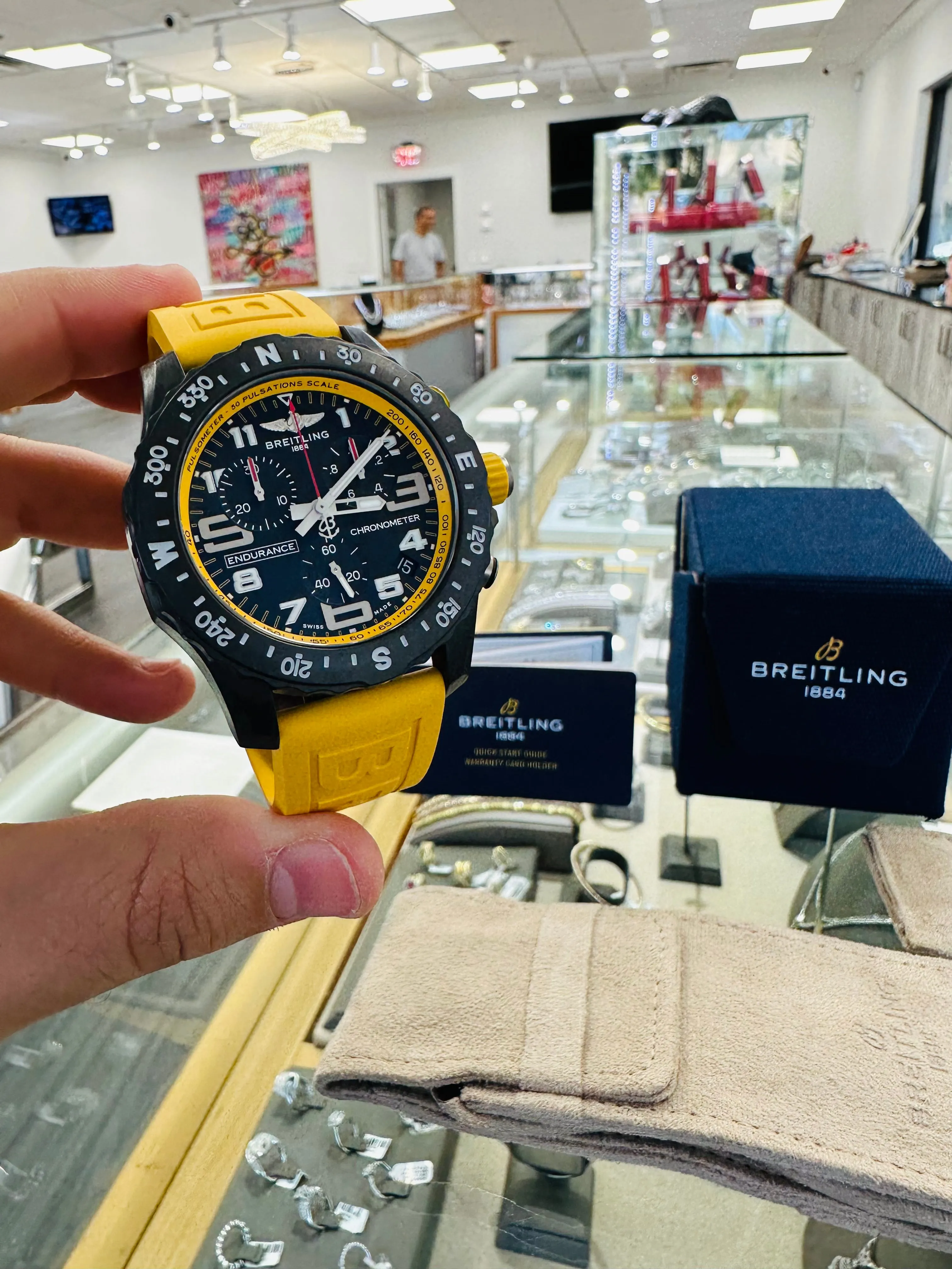 Breitling Endurance Pro X82310A41B1S1 Quartz Chronograph Yellow Unworn Box and Papers