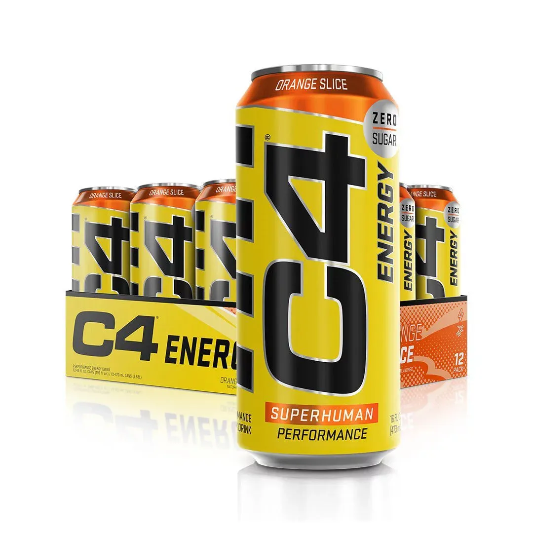 Cellucor C4 Original Energy Drink, Enhance Endurance, Performance and Muscle Support, Hydration, 16oz, 3-12 cans