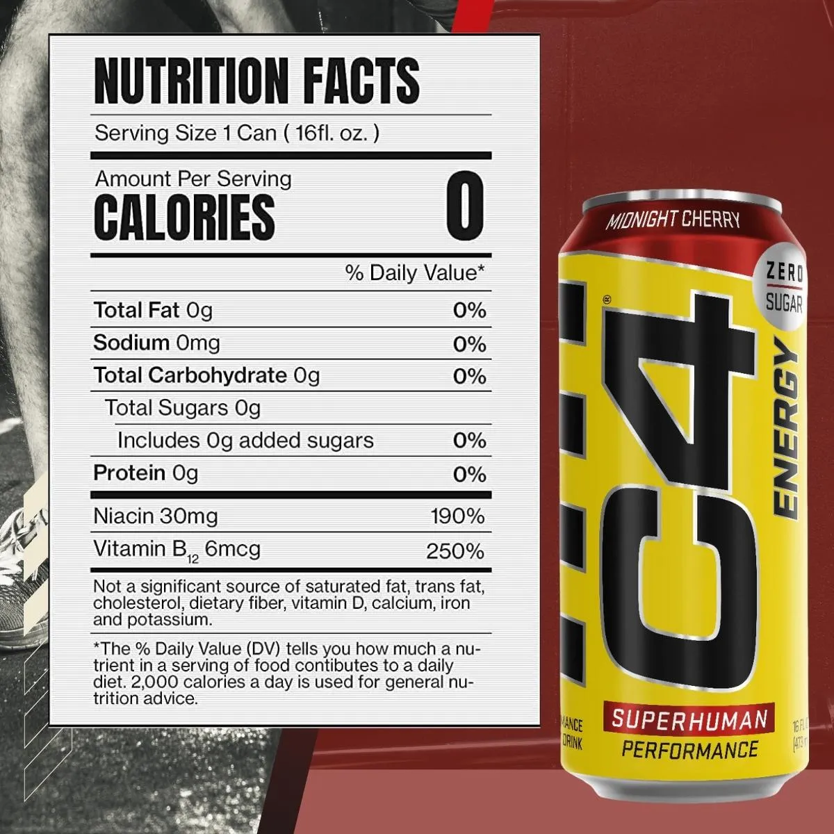 Cellucor C4 Original Energy Drink, Enhance Endurance, Performance and Muscle Support, Hydration, 16oz, 3-12 cans