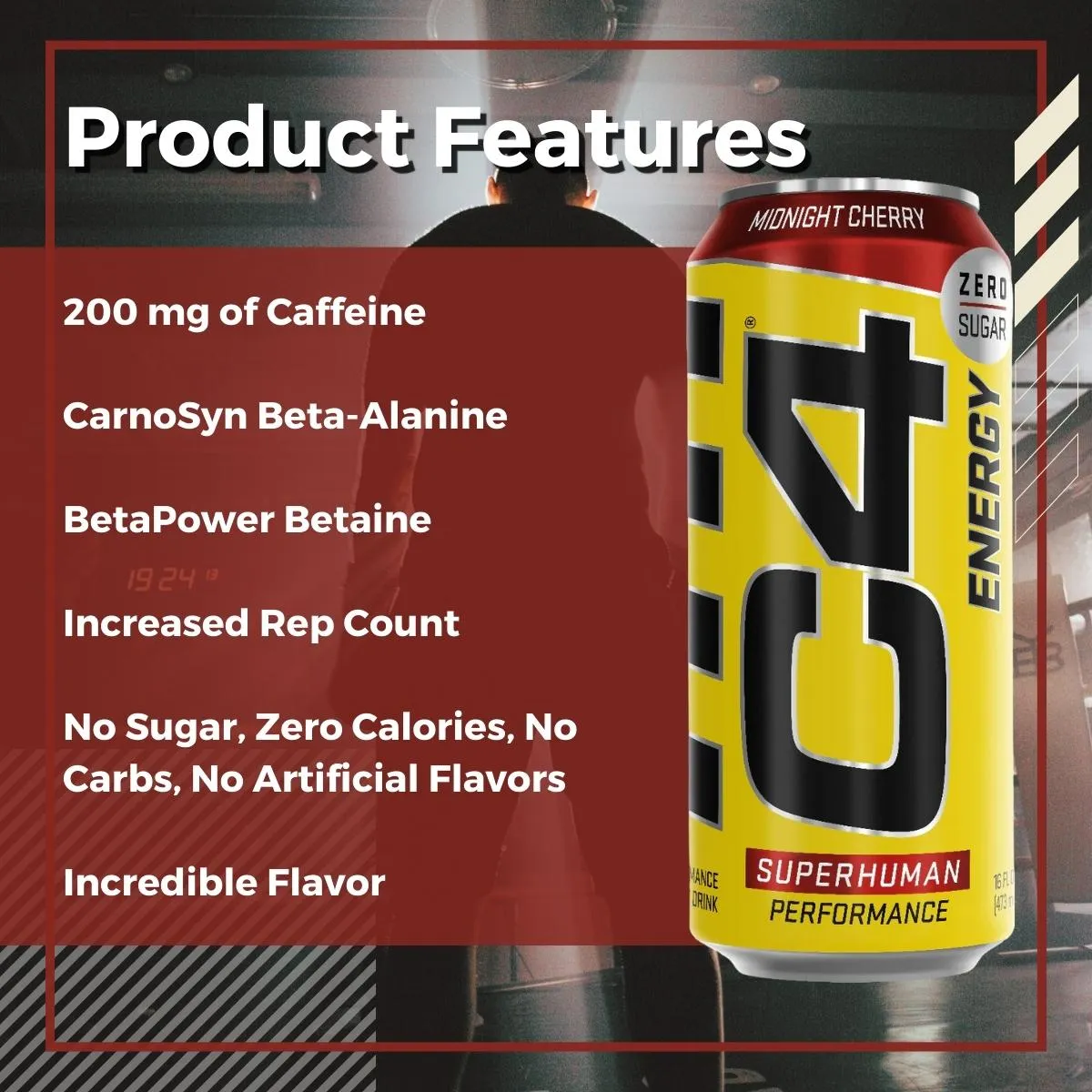 Cellucor C4 Original Energy Drink, Enhance Endurance, Performance and Muscle Support, Hydration, 16oz, 3-12 cans