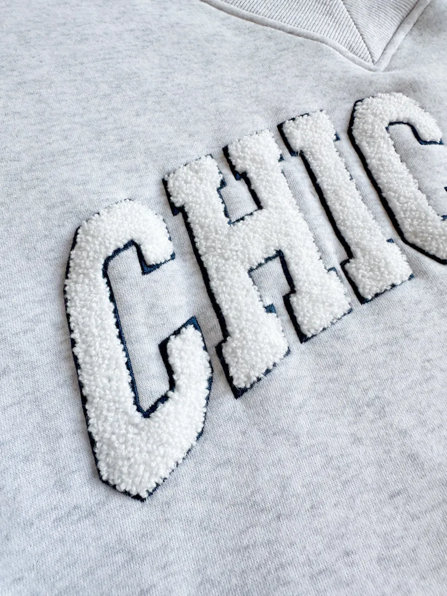 Chicago Boucle V-Neck Sweatshirt - Heather Grey