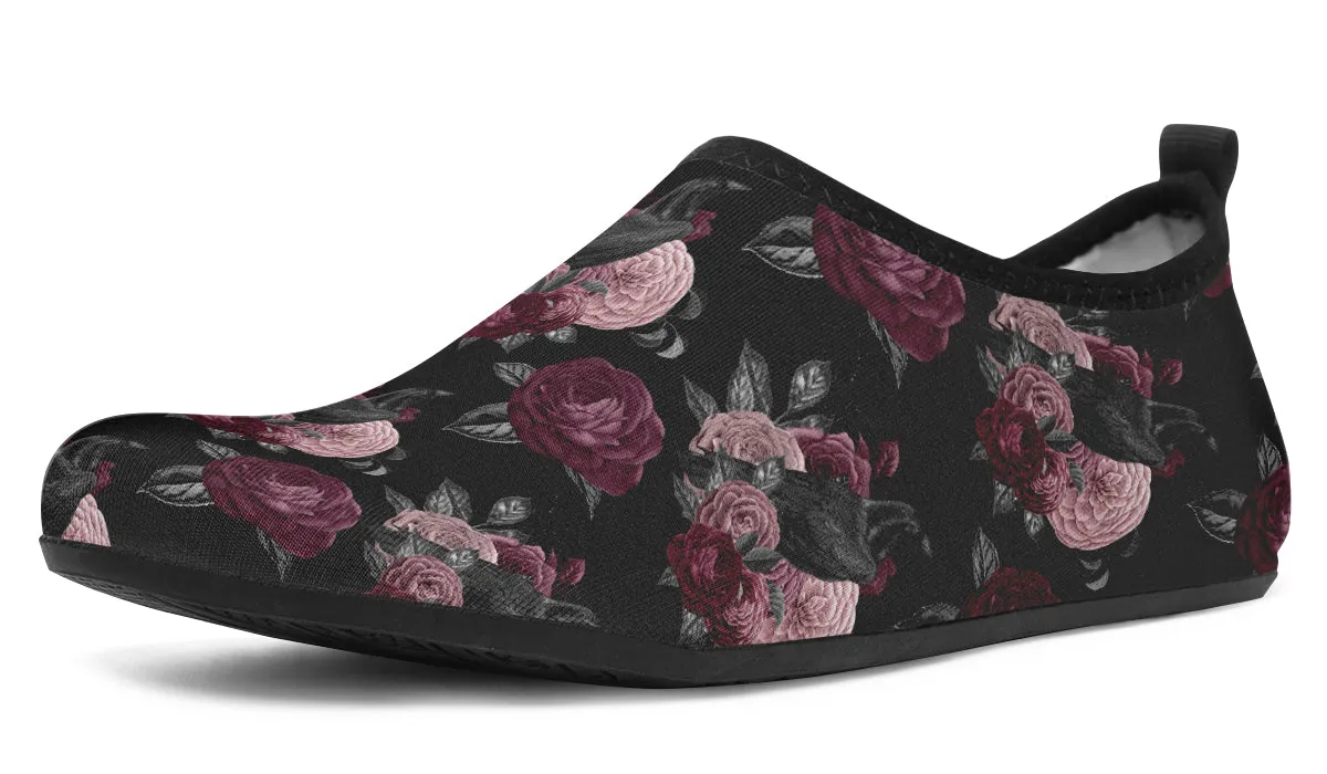 Crows And Roses Water Shoes