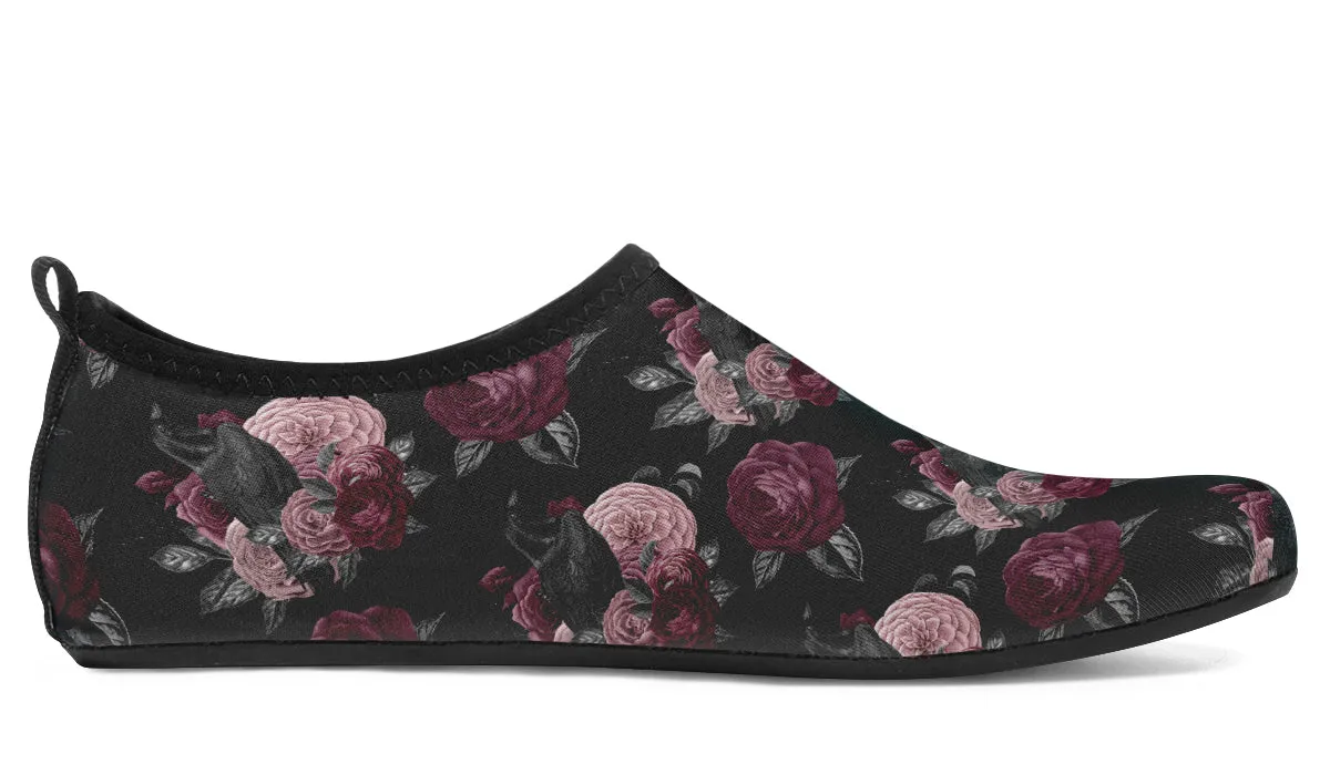 Crows And Roses Water Shoes