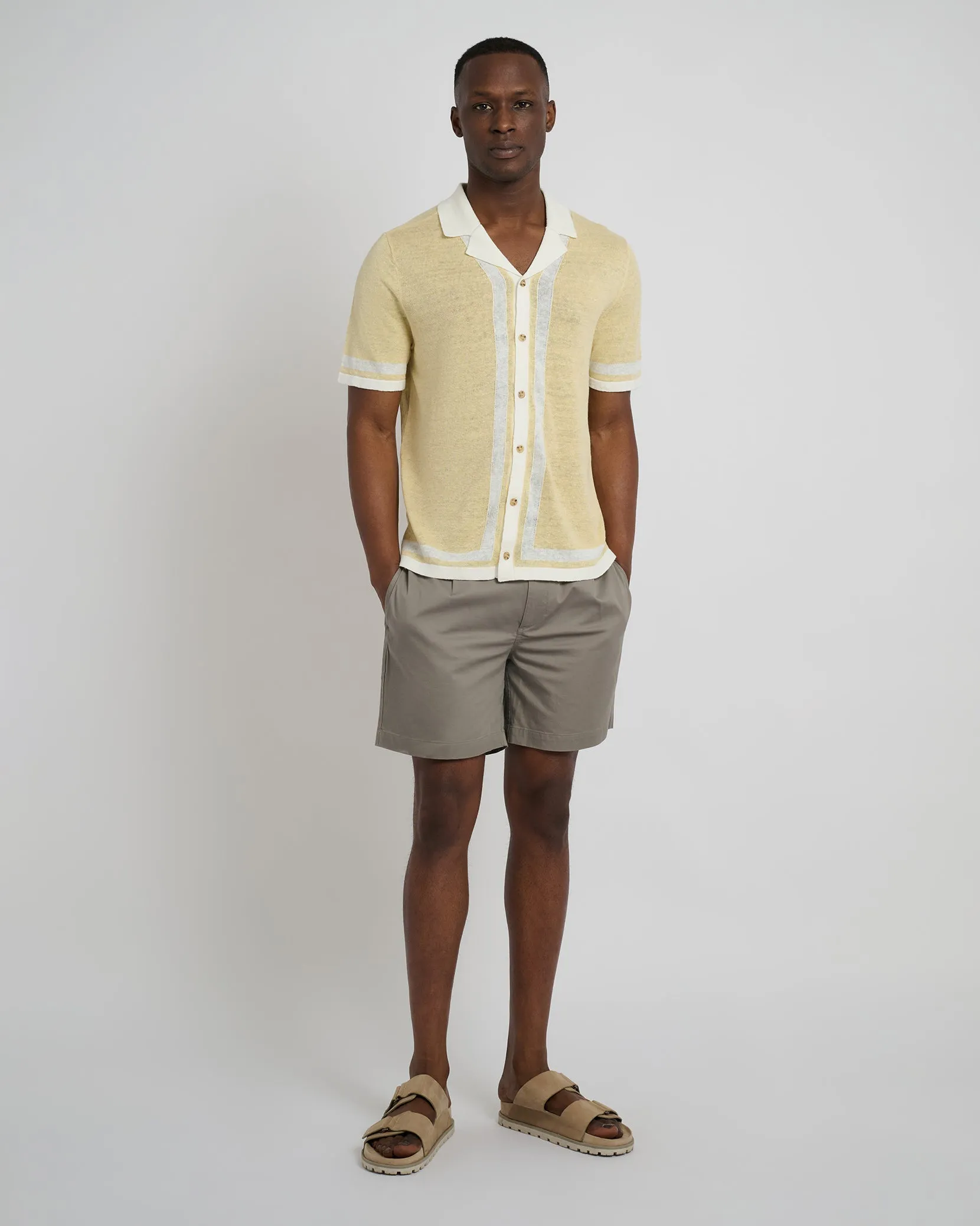 Garment Dye Cotton Drawstring Short