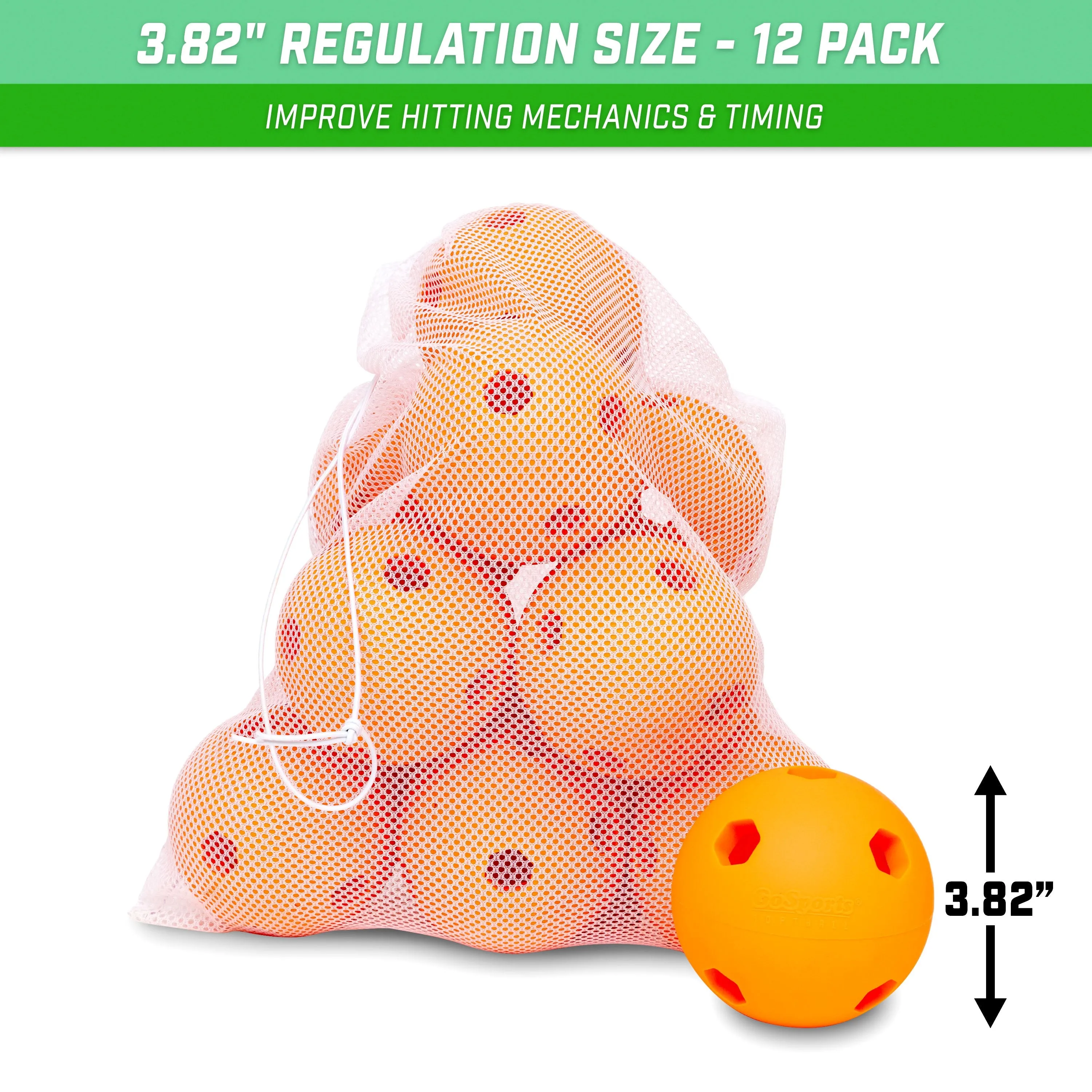 GoSports Limited Flight Modern Training Softballs 12 Pack - Regulation Size