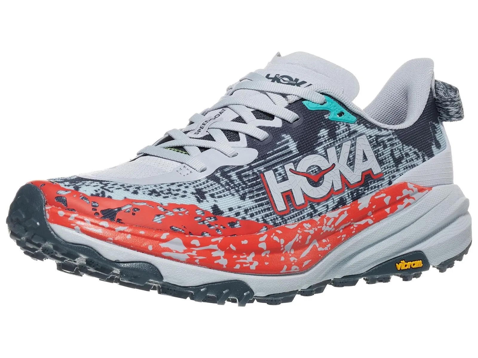 HOKA Speedgoat 6 Mens Trail Running Shoes in Gull/Stormy Skies - Size 12