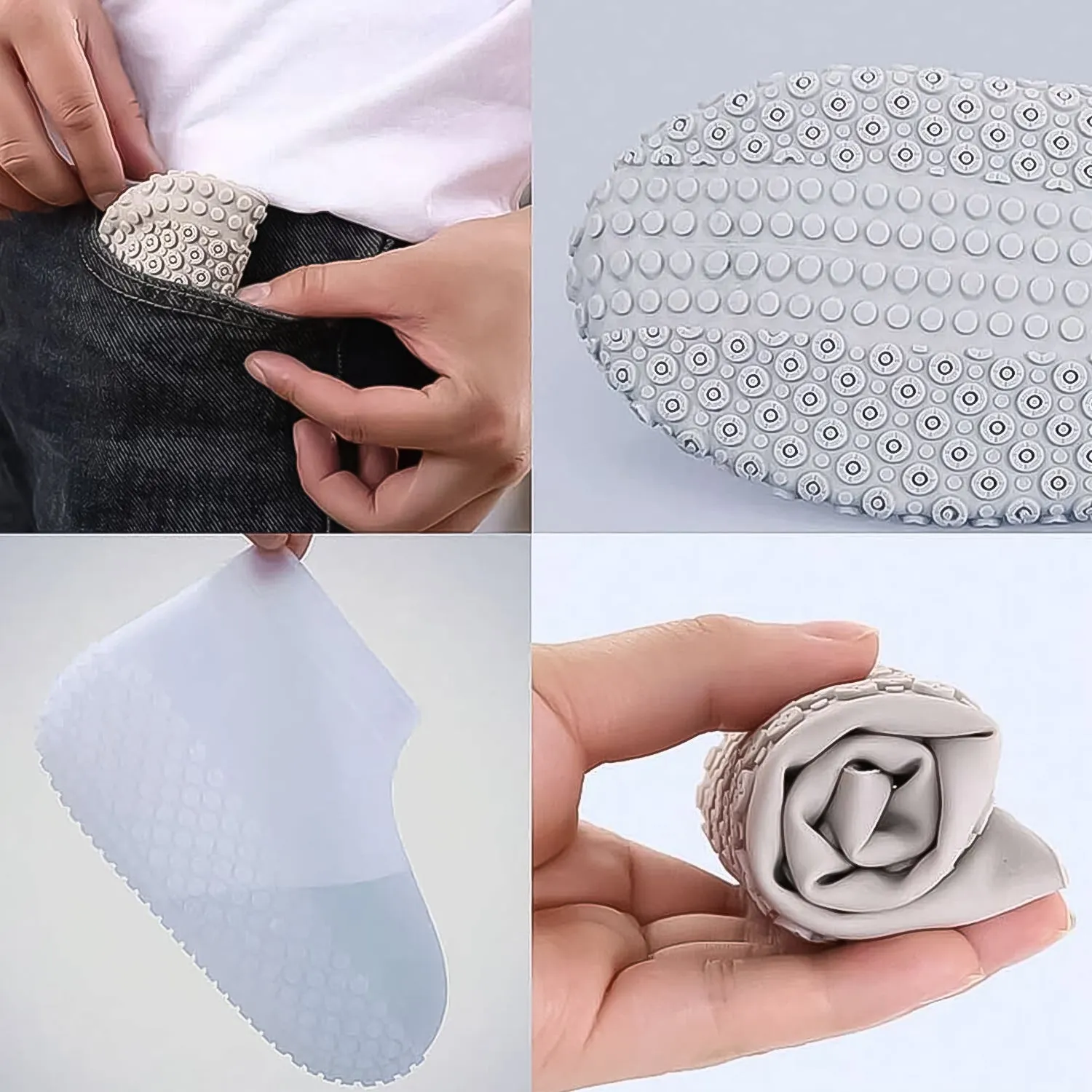 Large Non-Slip Silicone Reusable Waterproof Boot Covers (1 Pair)