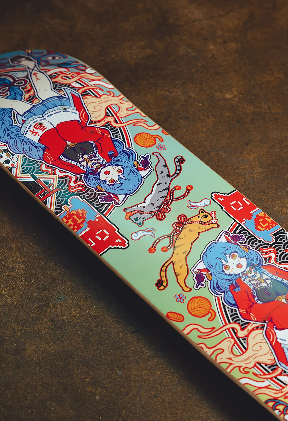 OMOCAT TWIN CATS Skate Deck