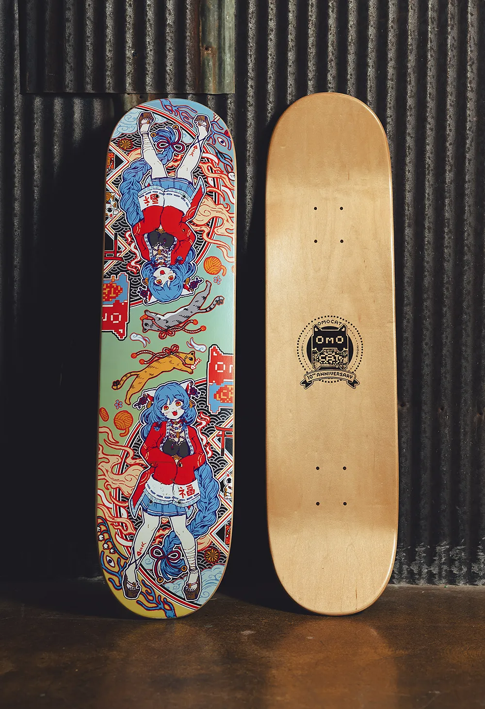 OMOCAT TWIN CATS Skate Deck