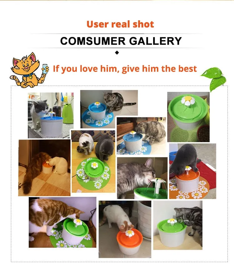 Pet Water Fountain, Automatic, Pet Water Bowl, Water Dispenser, Safe Pet Water Fountain with Filters