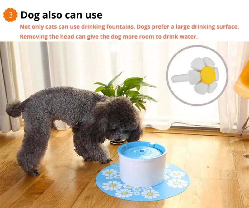 Pet Water Fountain, Automatic, Pet Water Bowl, Water Dispenser, Safe Pet Water Fountain with Filters