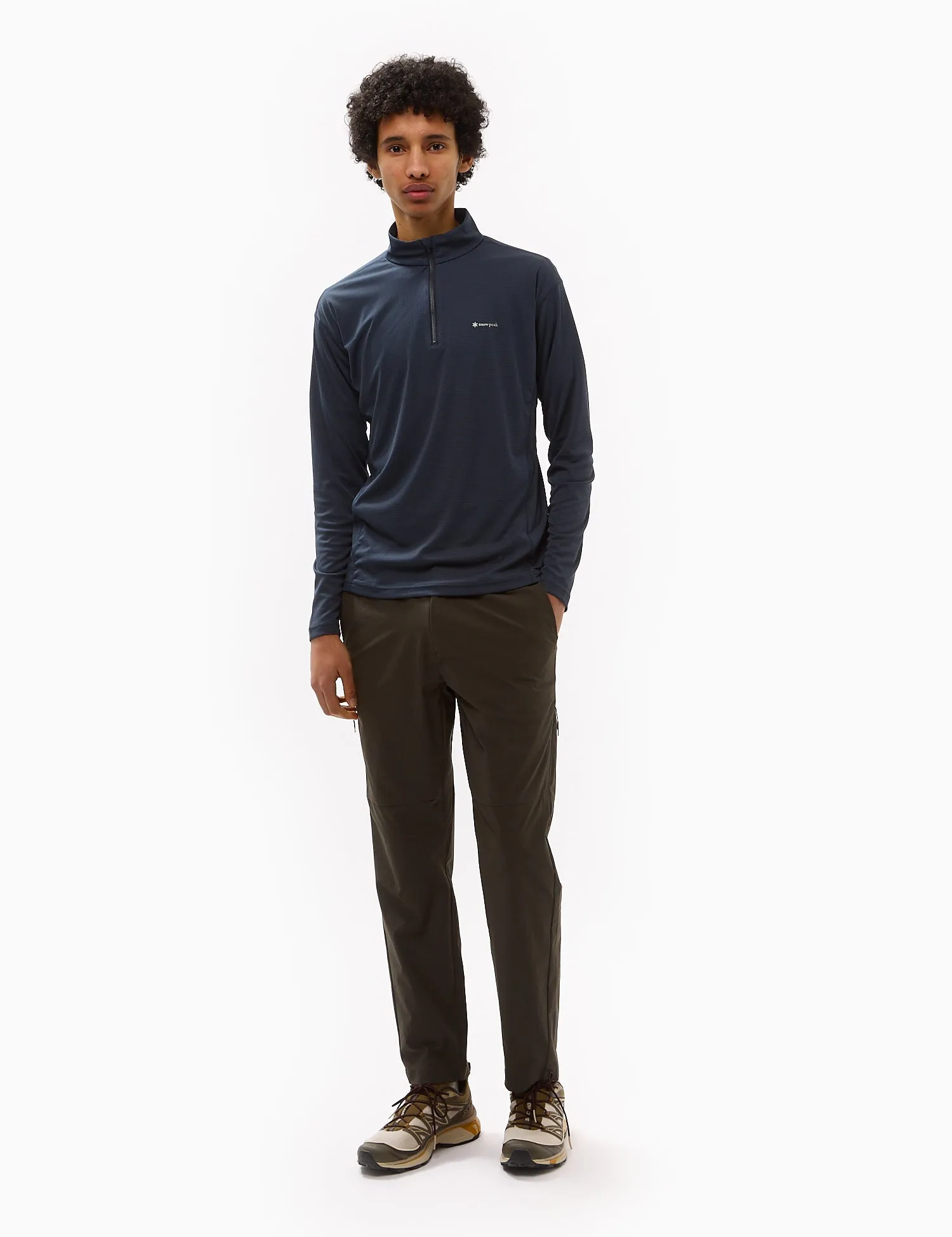 Snow Peak Power Dry Half Zip Pullover - Midnight Blue