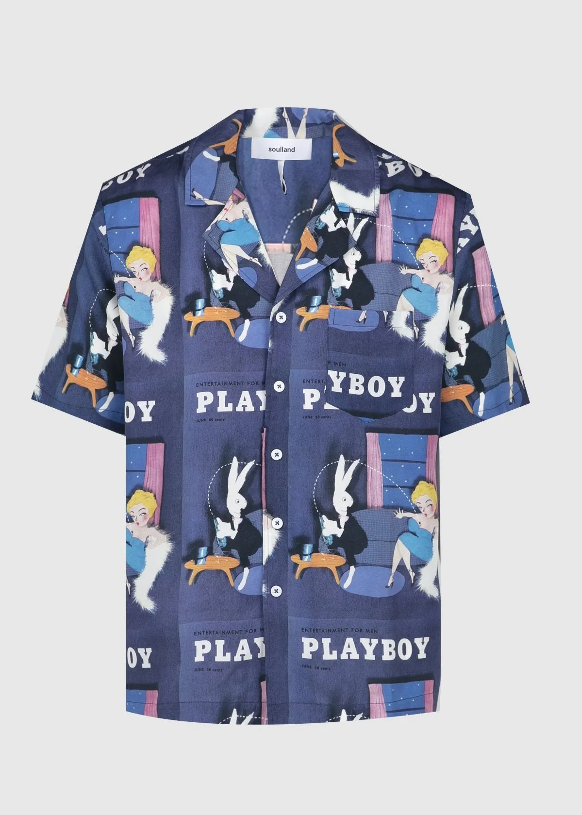SOULLAND: ORSON PLAYBOY SHIRT [BLUE]