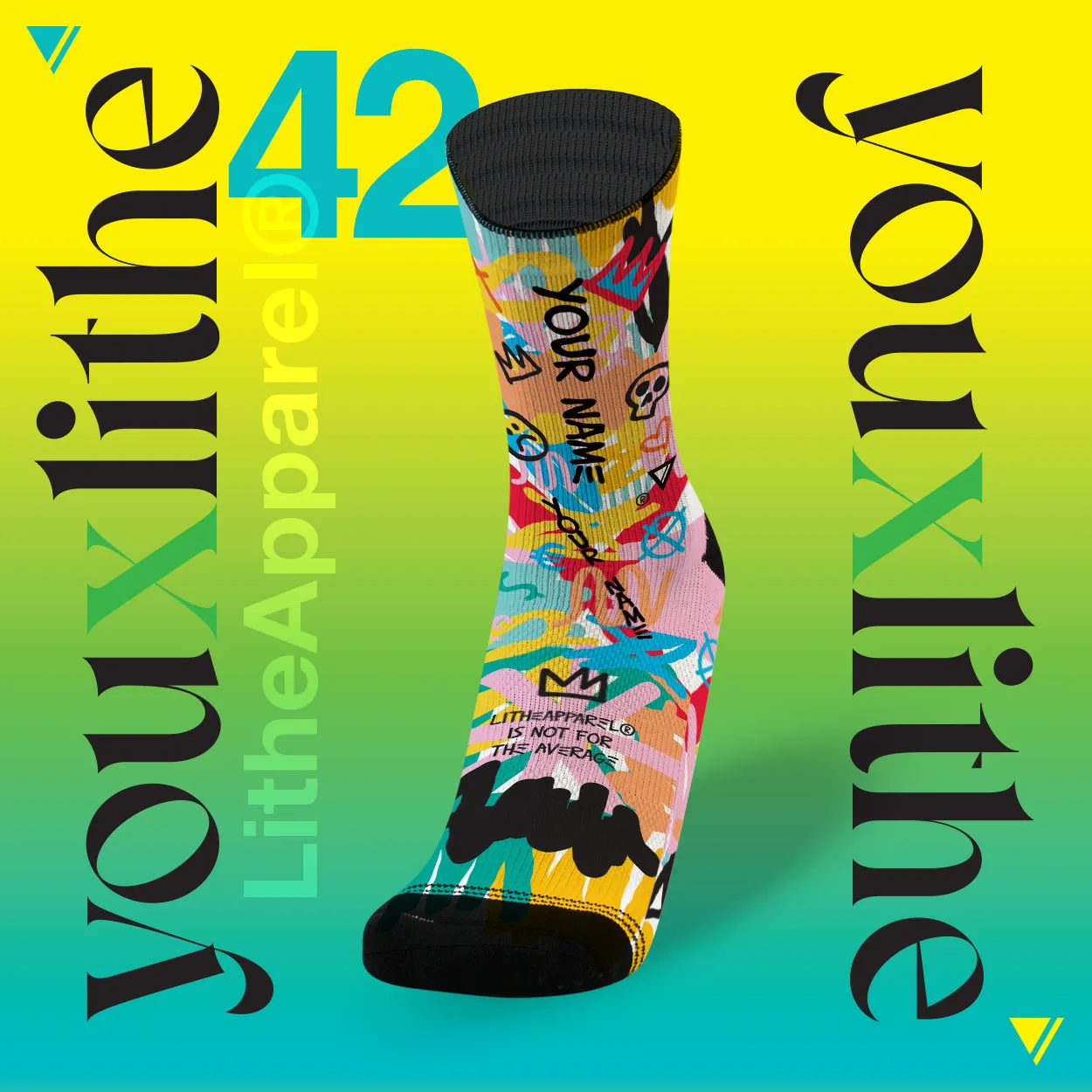 YOU X LITHE | CALCETINES PERSONALIZADOS | jean michael | pack 3