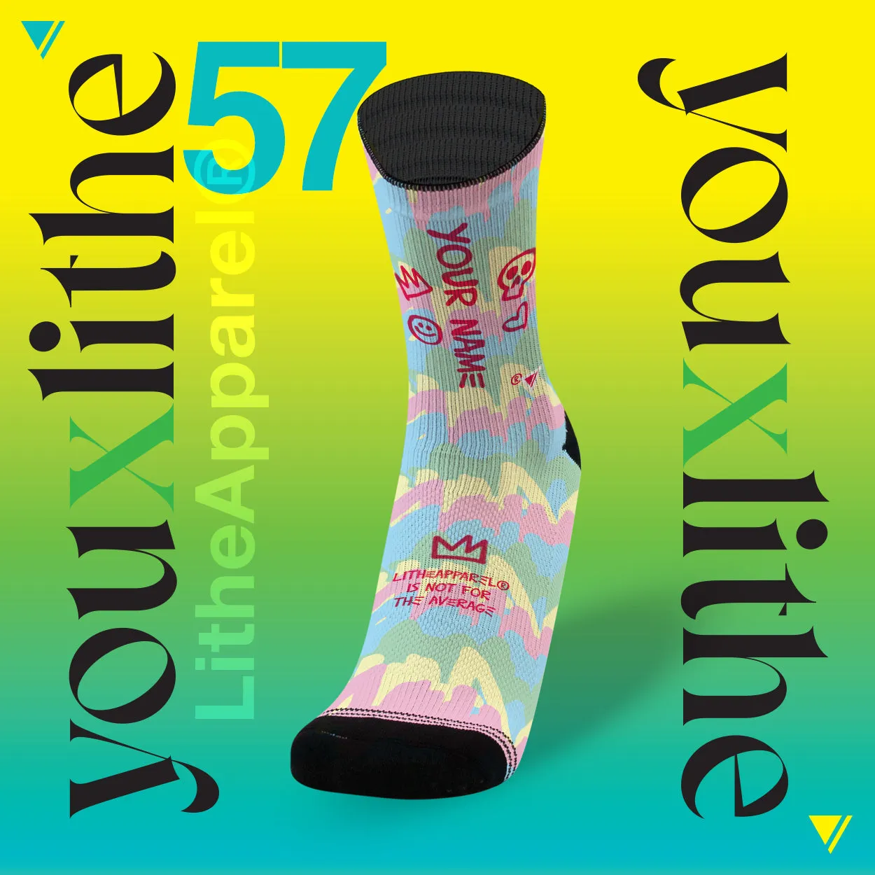 YOU X LITHE | CALCETINES PERSONALIZADOS | jean michael | pack 3