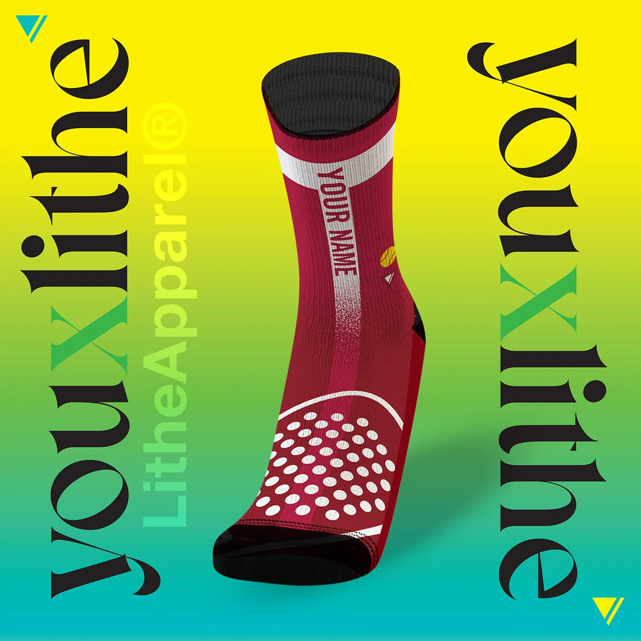 YOU X LITHE | CALCETINES PERSONALIZADOS PADEL | 4 PACK