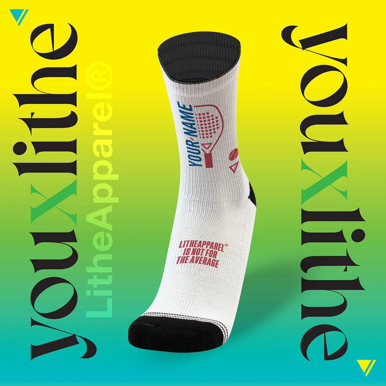 YOU X LITHE | CALCETINES PERSONALIZADOS PADEL | 4 PACK